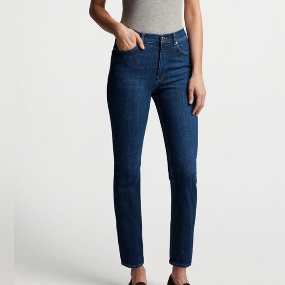 Peter Millar Women’s Williamson Straight-Leg Crop Denim Jeans Size 31 NWT - Picture 1 of 11